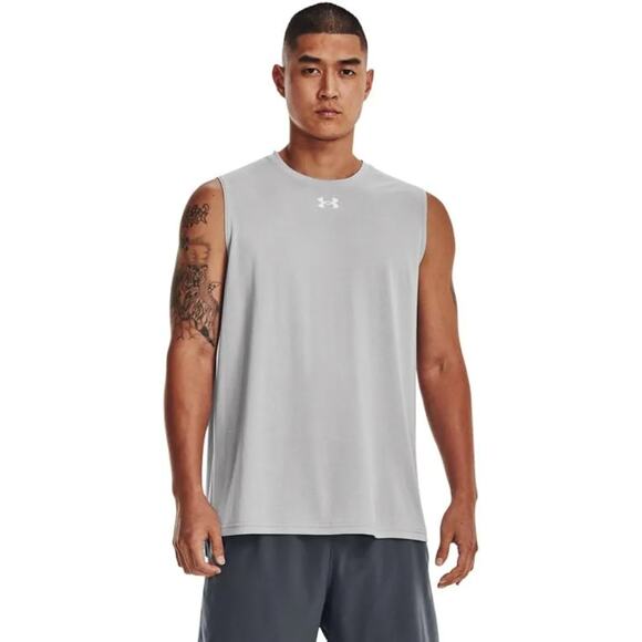 Under Armour Men's Team Tech Sleeveless Shirt, Mod Gray, Size Large - Picture 1 of 3